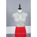 YY172 diseño de moda de lujo con cuentas de cristal manga casquillo vestidos de noche para mujer